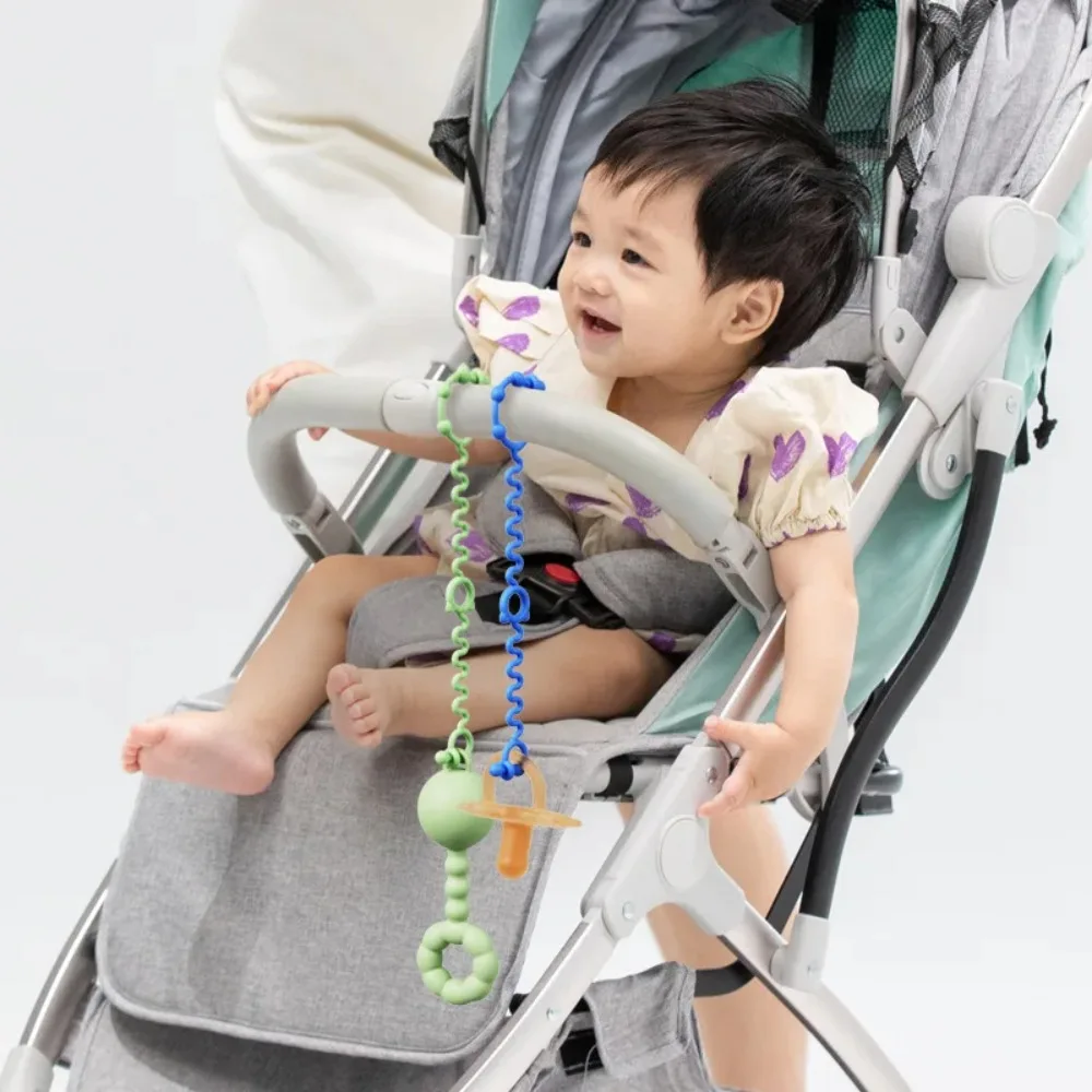 Baby Silicone Pacifier Clip Chain Cartoon Anti Drop Strap Purpose Teether Bottle Holder Infant Stroller Anti Lost Accessories