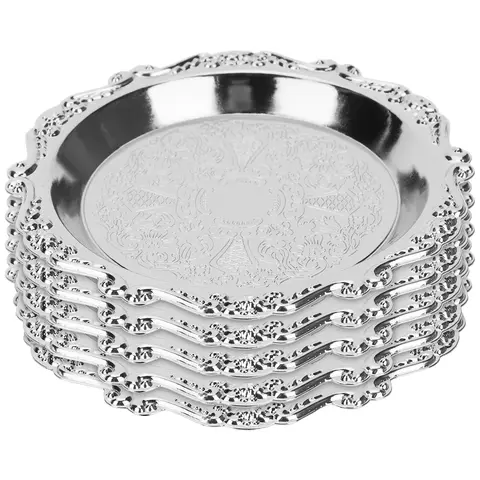 6 पीस मिनी स्नैक ट्रे विंटेज मेटल सर्विंग प्लेट्स फ्रूट्स नट्स कैंडी ऐपेटाइज़र पार्टी फ्रूट प्लैटर स्नैक ट्रे के लिए 10 best sales कैंडी ट्रे - №10