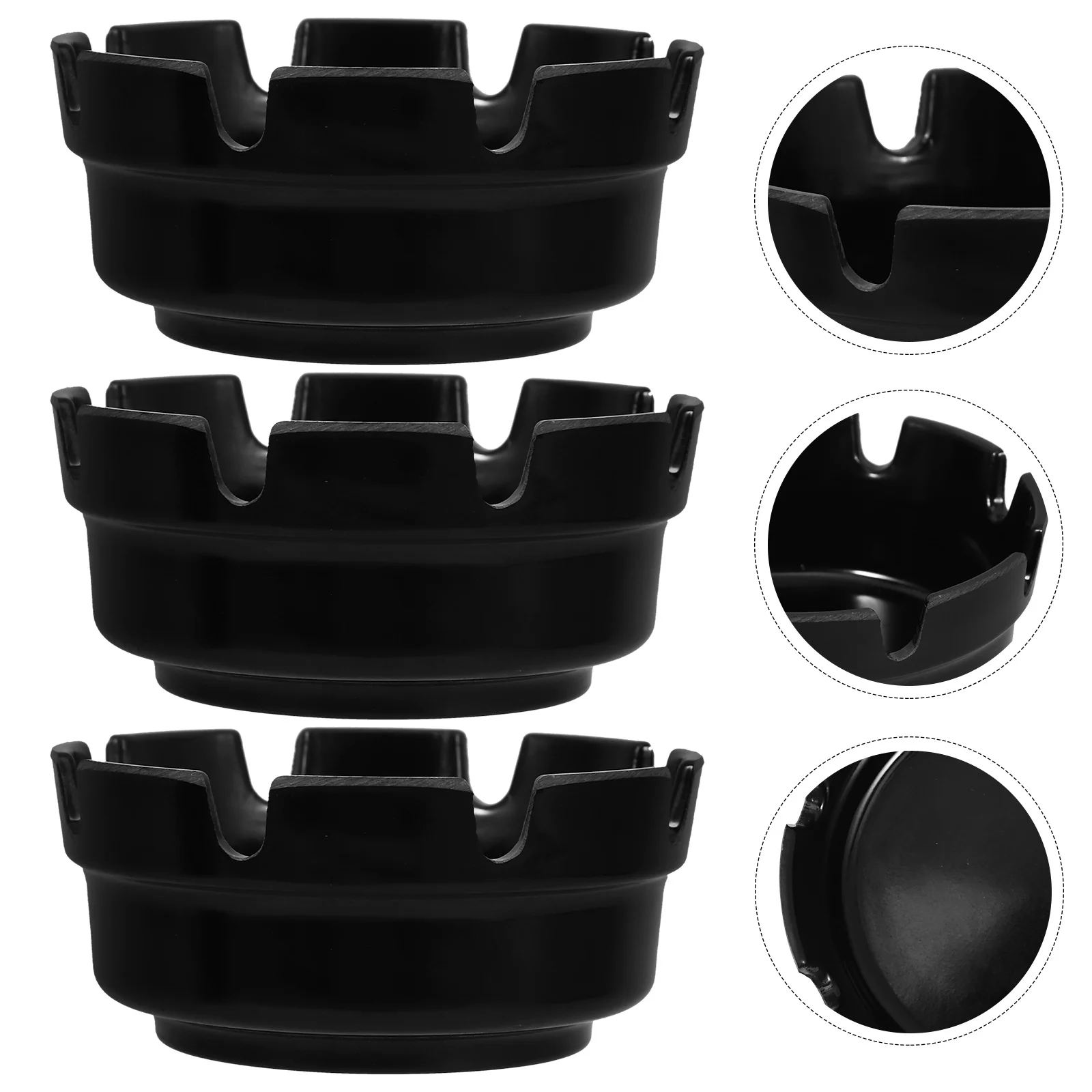 

3pcs Ash Tray Set Outdoor Decorative Ashtray For Cigarettes Portable Indoor Car Use Plastic Vintage Style Unique Holder