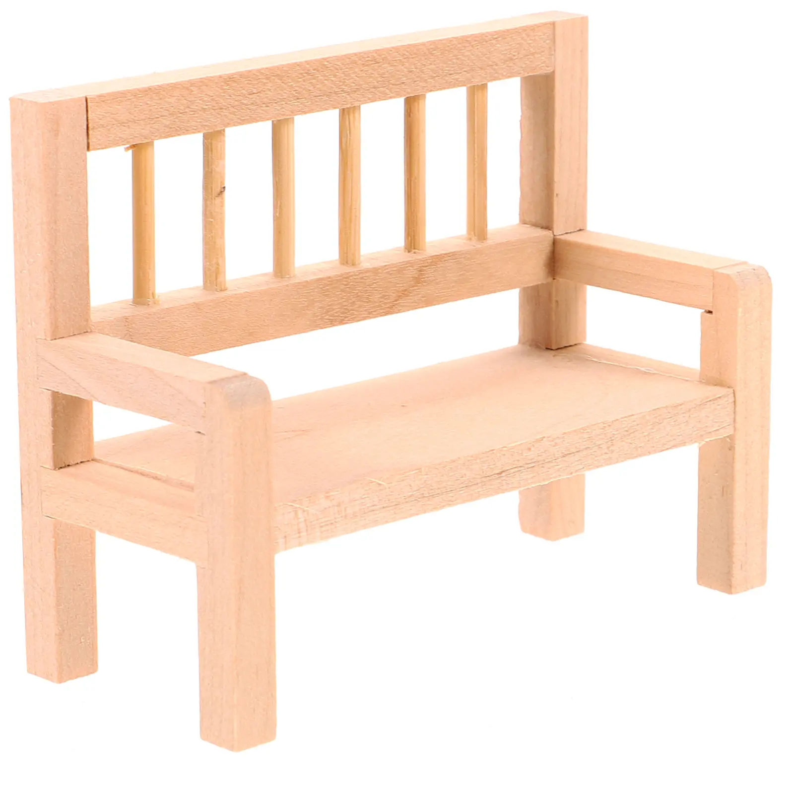 

Mini Wooden Bench for Dollhouse Decor Small Size Handcrafted Wood Mini House Furniture Ideal for Micro Landscape DIY Projects