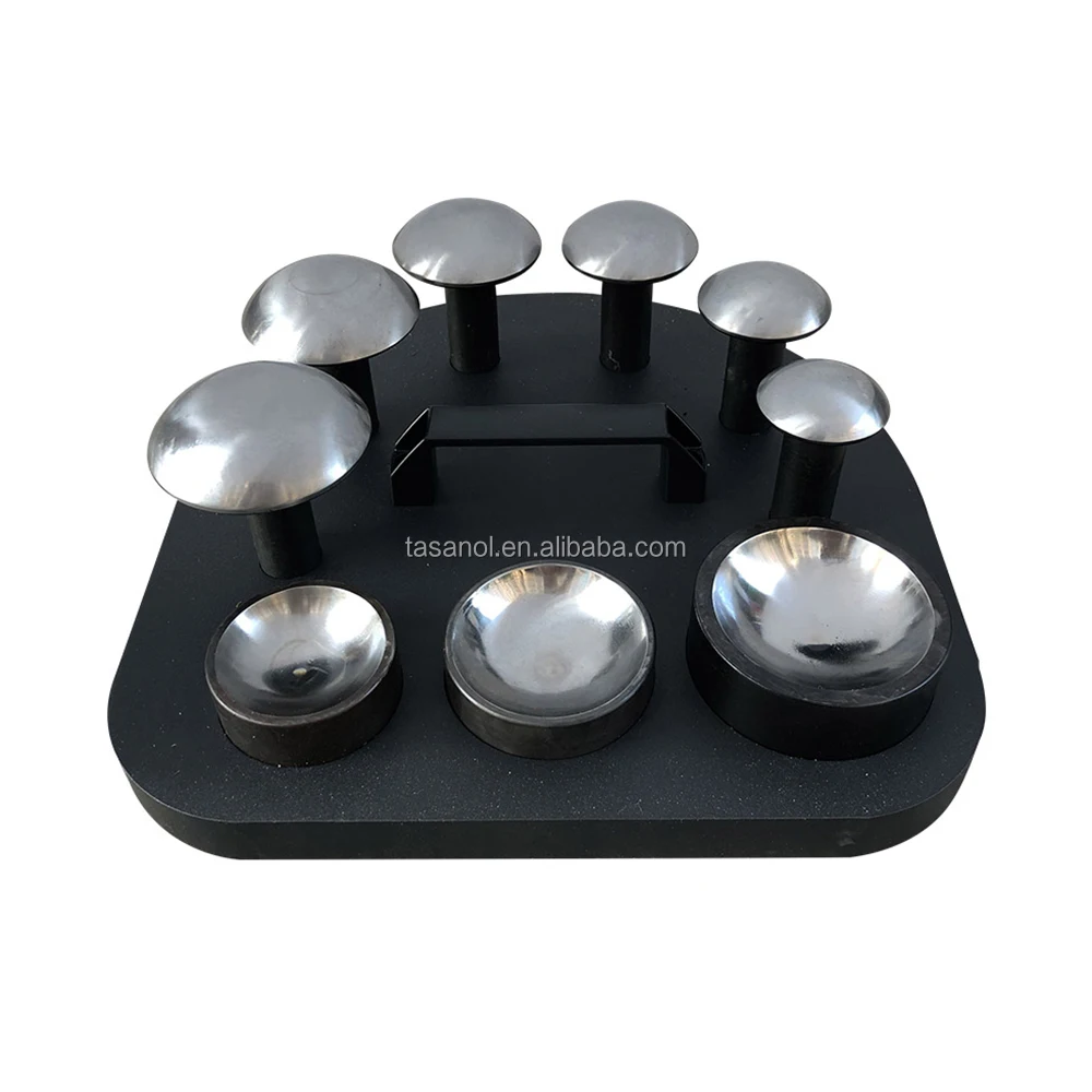 Tasanol Stainless Steel Jewelry Making Tools Equipment Dapping Blocks Mushroom Punches Set of 6pcs for Jewelry Polishing