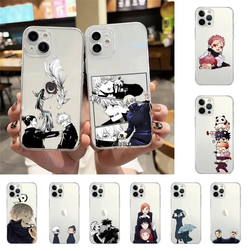 

Classic Anime J-Jujutsu-Kaisen-S Kawaii Phone Case For Iphone17 16 15 11 13 14 Pro Max 7 8 Plus X Xr Xs Max 2020 Transparent