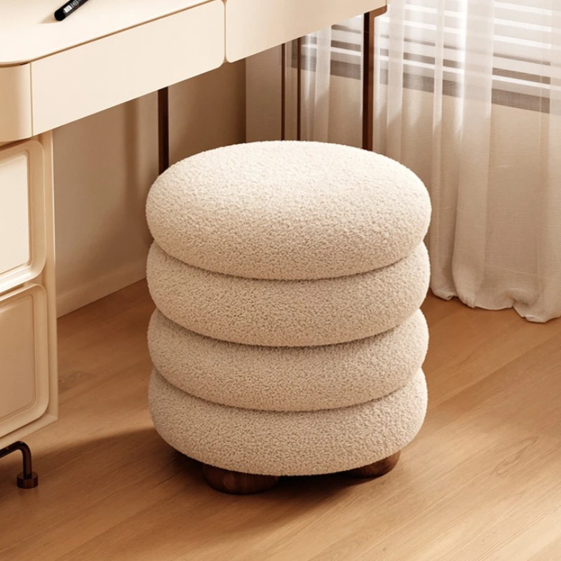 Modern Vanity Stool Bedroom Round Makeup Footrest Decorative Space Savers Dresser Chair Portable Lounges Shoe Changing Stools