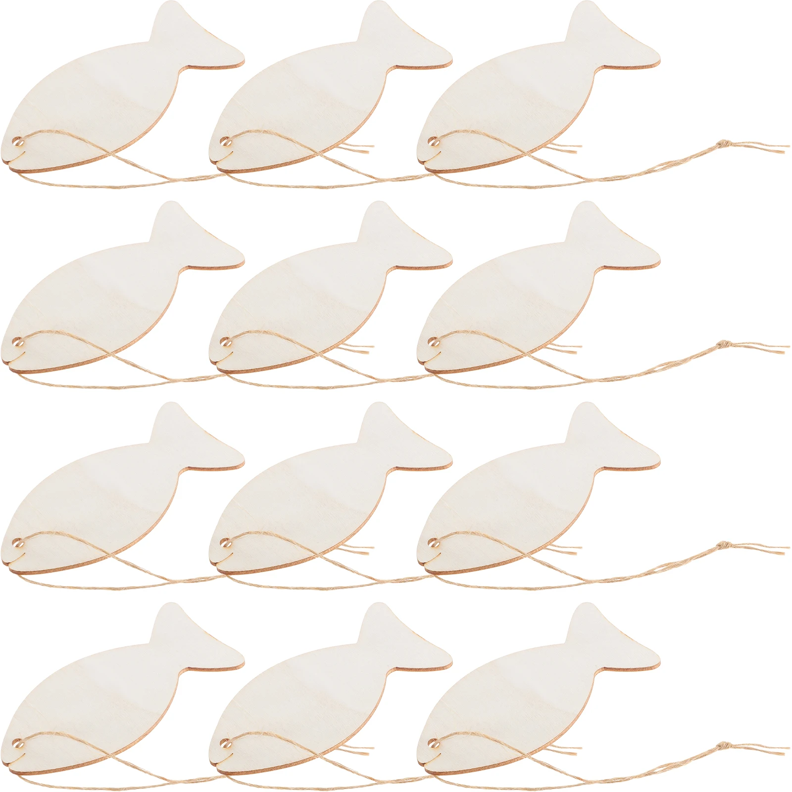 

32pcs Wooden Hanging Decorations Unfinished Natural Slices Diy Crafts Cutouts Ornament Fish Pendant Animal Wood Slices Fish