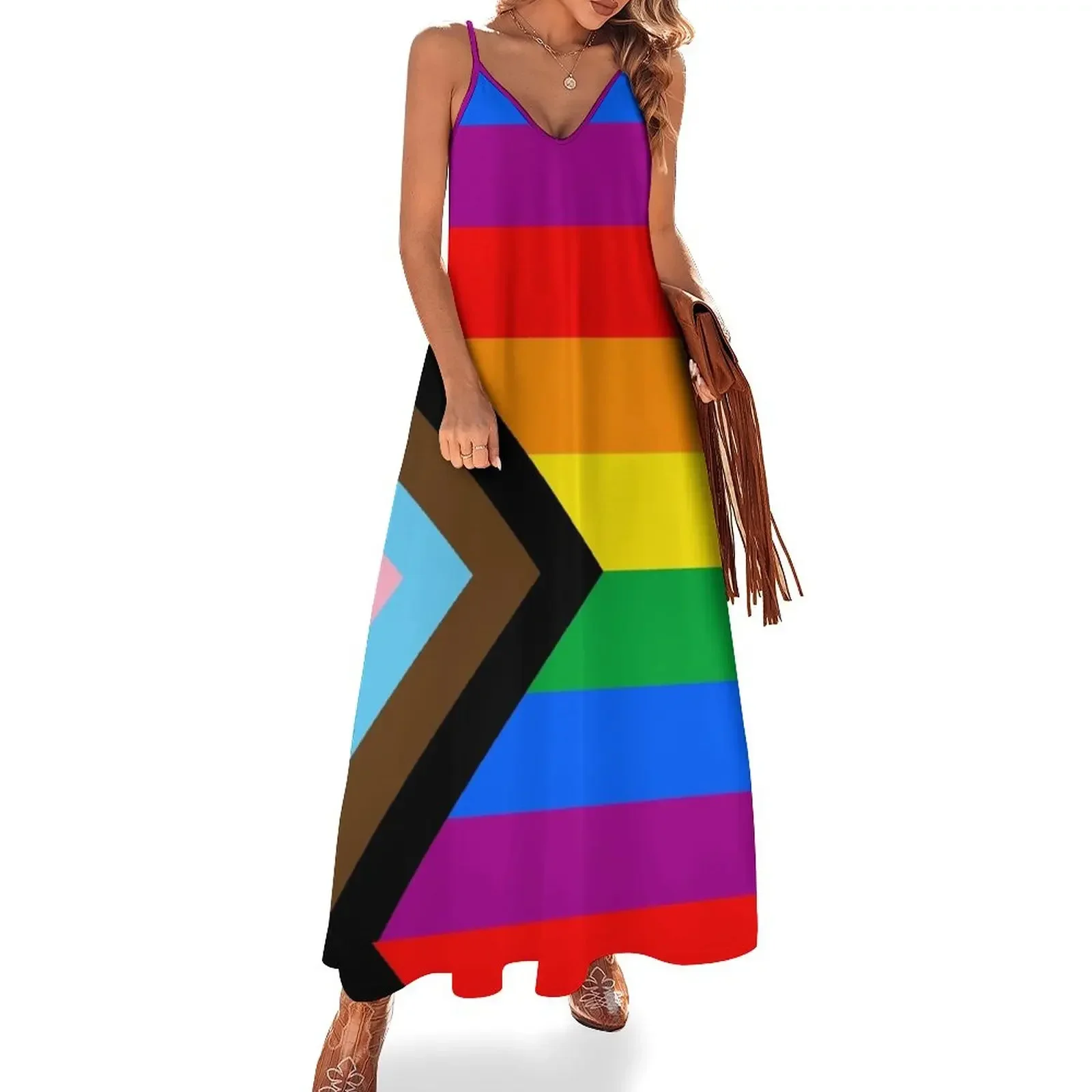 LGBTQ+ Progress Pride Flag Sleeveless Dress prom dress 2024 party dresses women prom dresses 2024 Dress