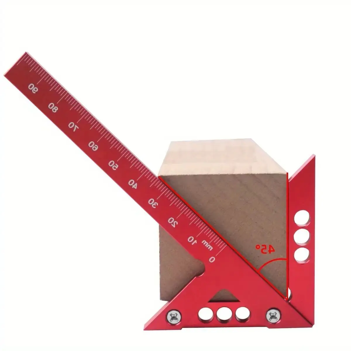 Aluminum Center Finder Woodworking Square 45/90 Degree Right Angle Line Gauge Carpenter Ruler Scribe Wood Measuring Tool