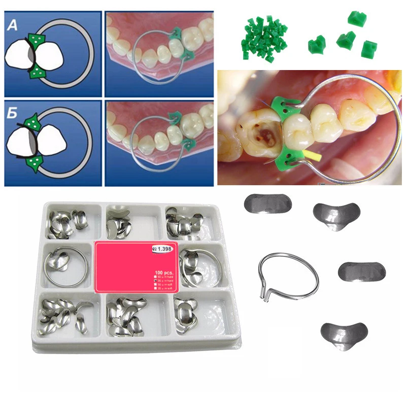 Dental Matrix Sectional Contoured Matrices Metal Stainless Steel Matrix Sectional Contoured Dentistry Laboratory Material