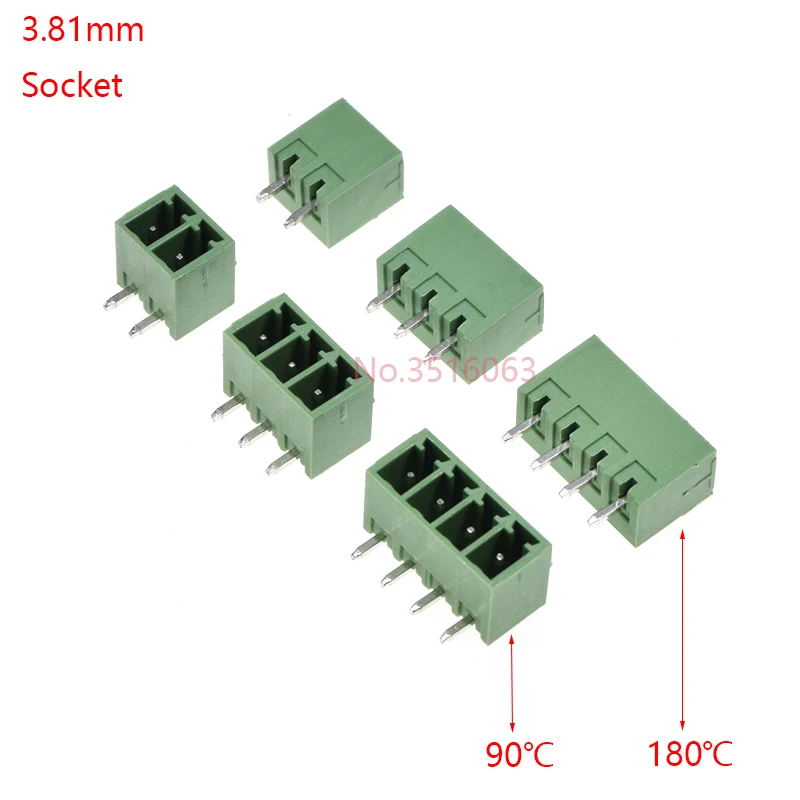 10PCS 2.54/3.81/5.08MM 2EDG 15DEG 2/3/4/5/6/7/8 Pin Screw Terminal Block Connector Pitch Plug+Straight/Curved Needle Pin Socket