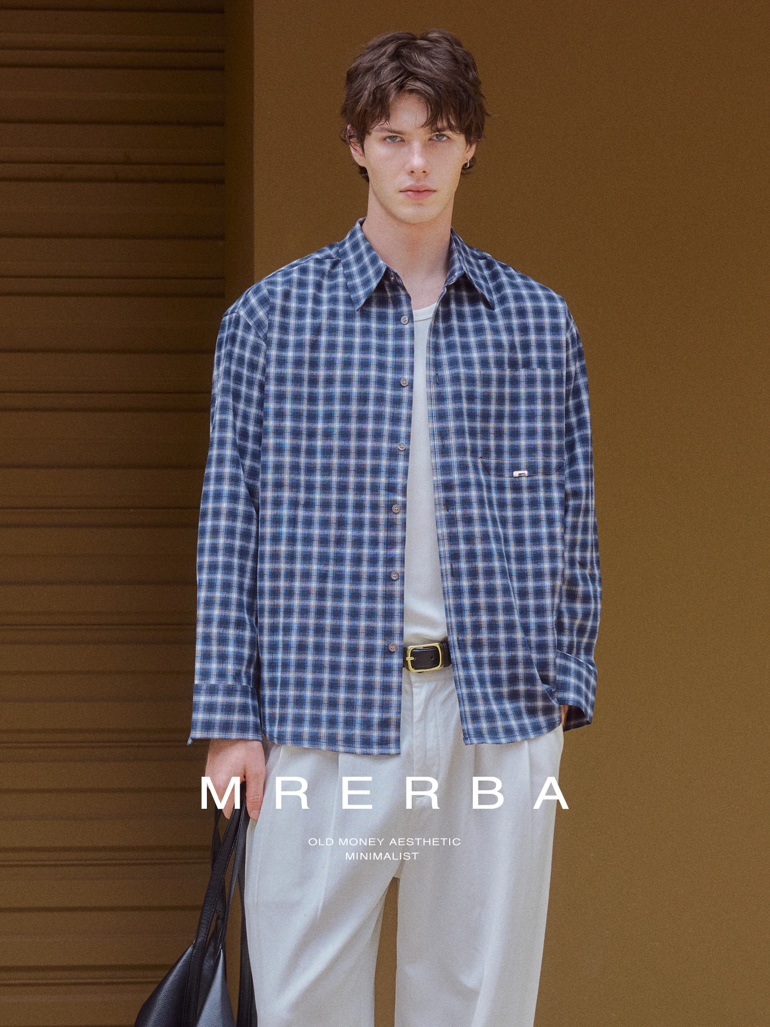 Loose Fit Plaid Long Sleeve Shirt Vintage Style Collared Men's Layering Autumn Inner Wear Outerwear Breathable Cotton Blend