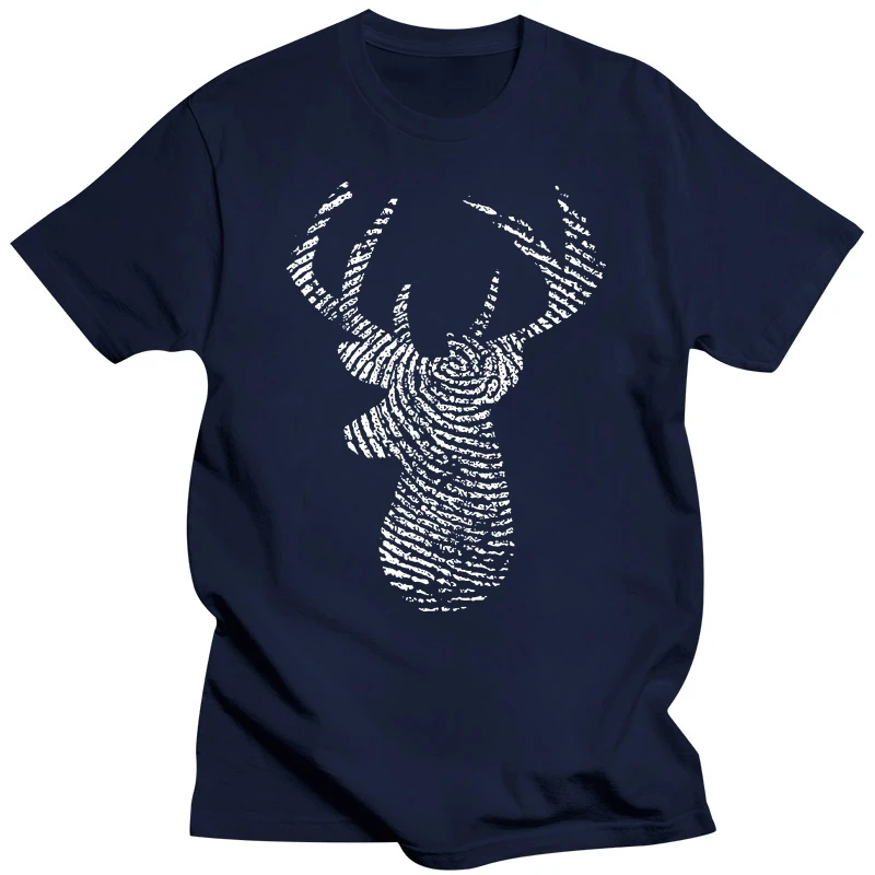 Deer Tops Tee T Shirt Head Fingerprint Forest Military Army Hunting Camping Fishing T-Shirt Homme Customized