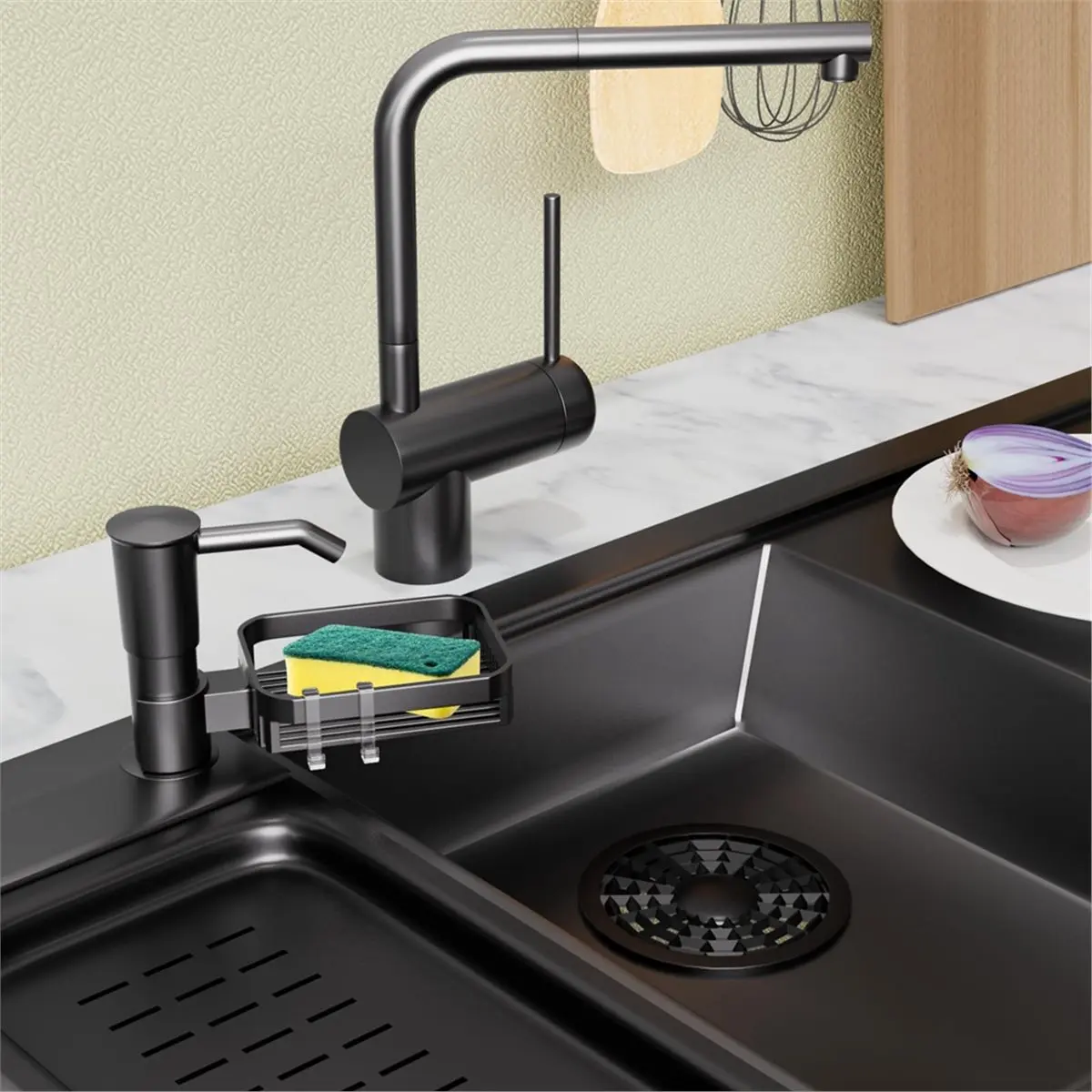 (A02R] Wonrefact Stainless Steel Soap Dispenser for Kitchen Sink, Rustproof Liquid Dish Soap Pump view 5
