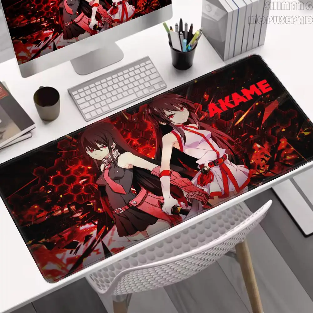

XXL Natural Rubber Anti Slip Office Computer Table Mat Anime Akame Ga Kill Mouse Pad Game HD New Mousepad Lock Edge keyboard pad