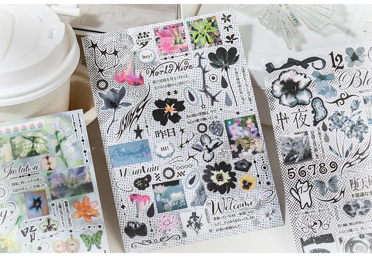 Kawaii INS Japanischer Showa-Stil Glitzerfolie Stanzsticker-Buch DIY Dekoration Scrapbook Tagebuch Schreibwaren Aufkleber – Detail 9