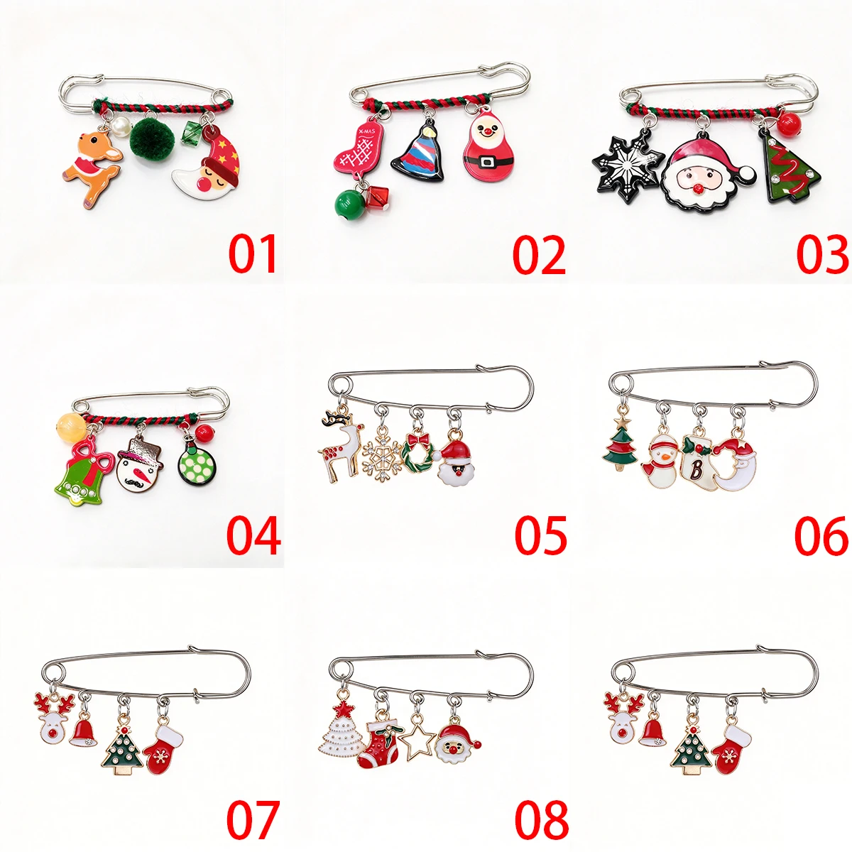 Christmas Element Cartoon Pendant Brooch Korean Style Personalized Creative Cute Alloy Jewelry