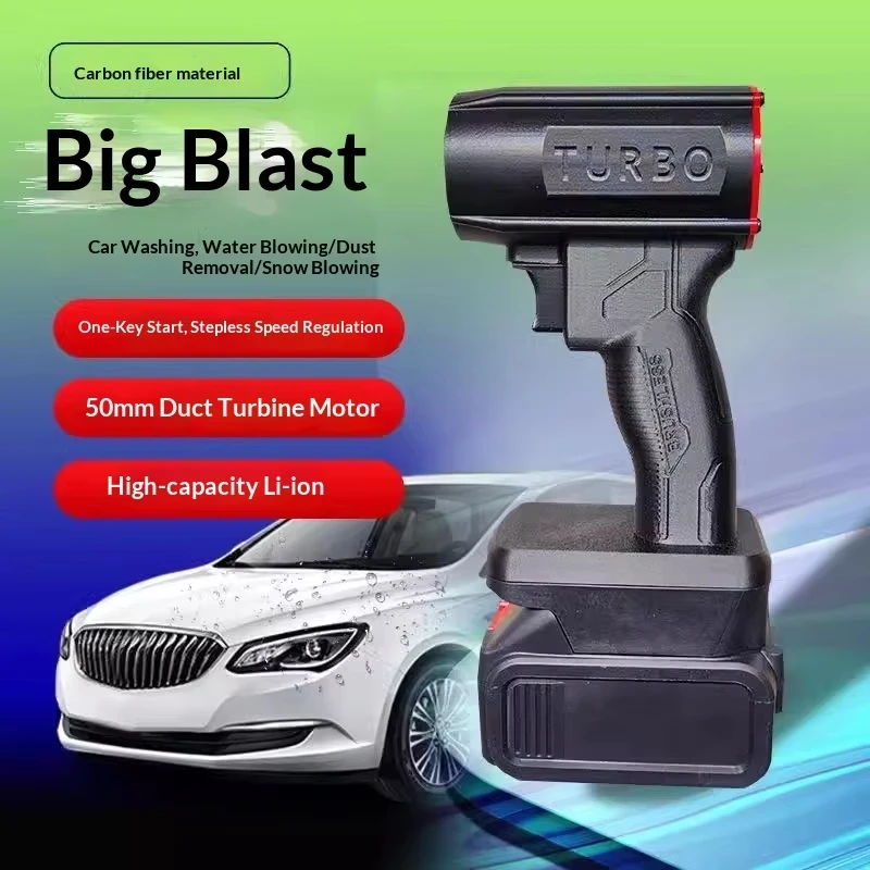 50mm Brushless Handheld Jet Fan, 1000g Thrust Turbo Blower for Car Wash & Keyboard Cleaning