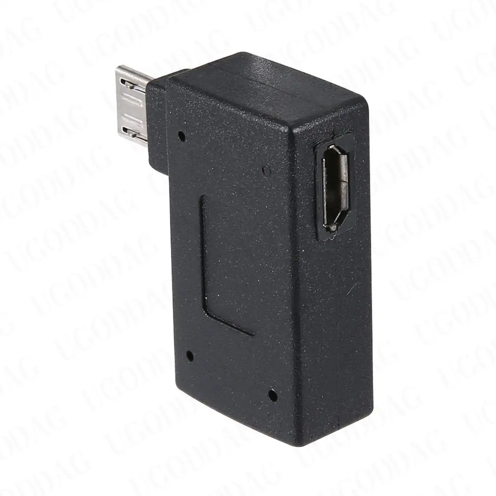 Micro Adaptador USB 2.0 Fêmea para Macho Micro OTG Fonte de Alimentação 2018 Porta 90 Graus Esquerda 90 Ângulo Direito USB OTG Adaptadores