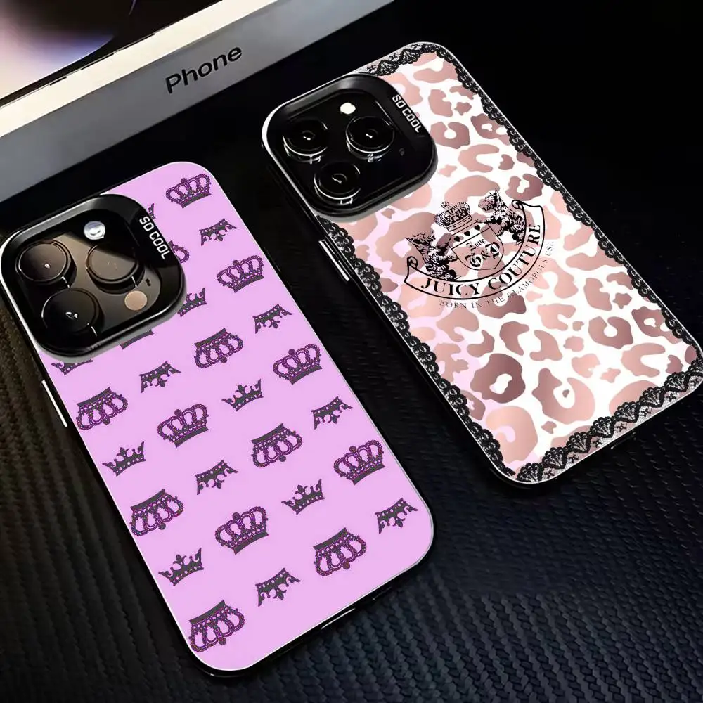 

Juicy couture leopard Wallpaper Phone Case For iPhone17,16,15,14,13,12,11 Plus,Pro Max Black Matte Shockproof Cover
