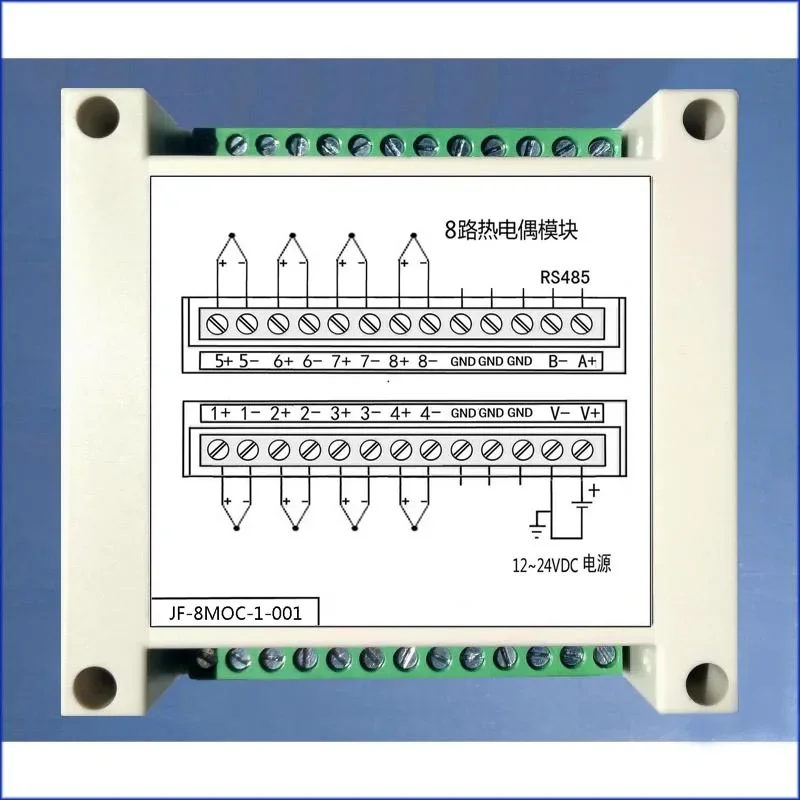 8-channel Temperature Module/T Type K Type Thermocouple/ModbusRTU/RS485 Cold Junction Temperature Compensation Module