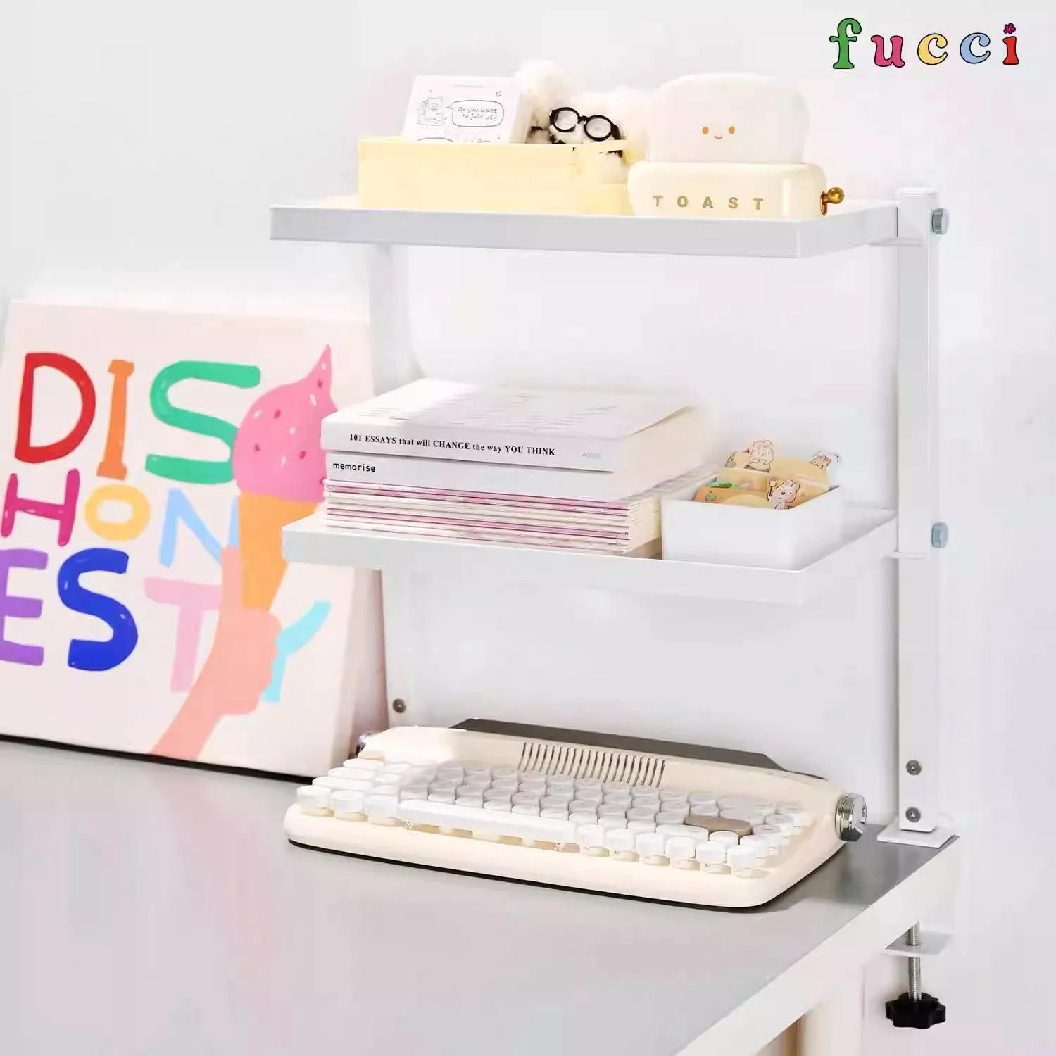 

Двухслойная магнитная доска с отверстиями, настольная полка для хранения, зажим без гвоздей, стиль для общежития, спальни, полка для наушников, настольный органайзер