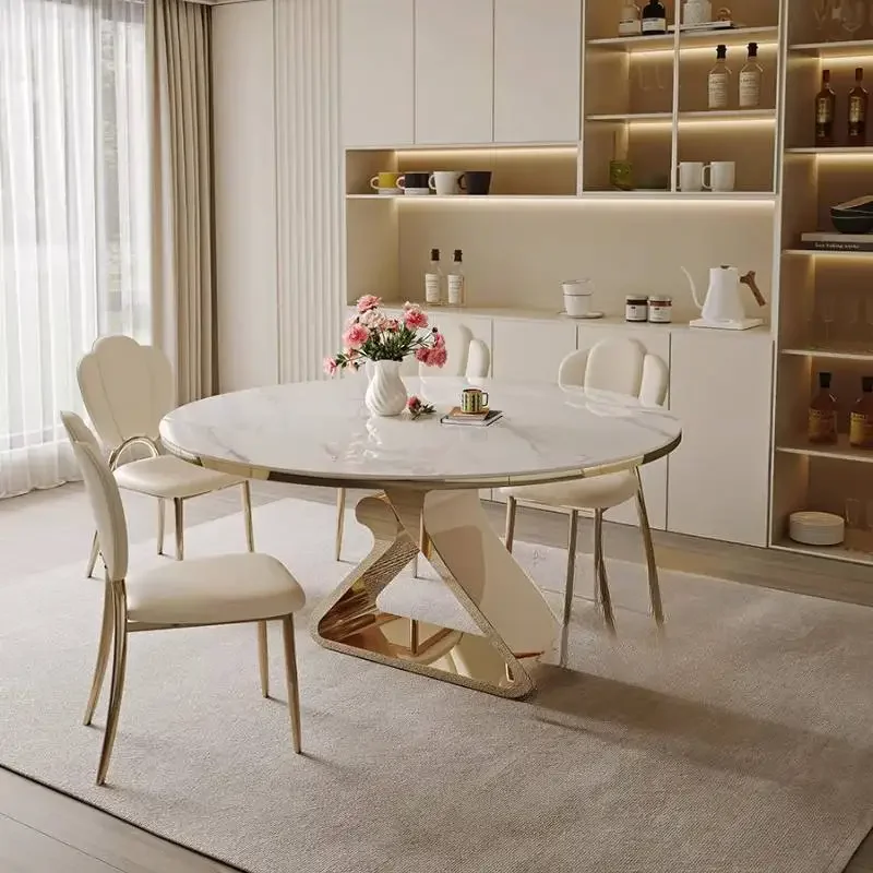 Party Unique Dining Tables Chairs White Space Expandable Nordic Dining Tables Set Luxury Modern Mesas Comedor Furniture For Home