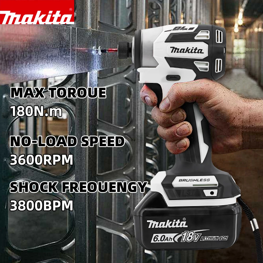 New Makita DTD173 18V Cordless Impact Driver 180 N.m Brushless Electric Drill Screwdriver Multi-function Household Tool