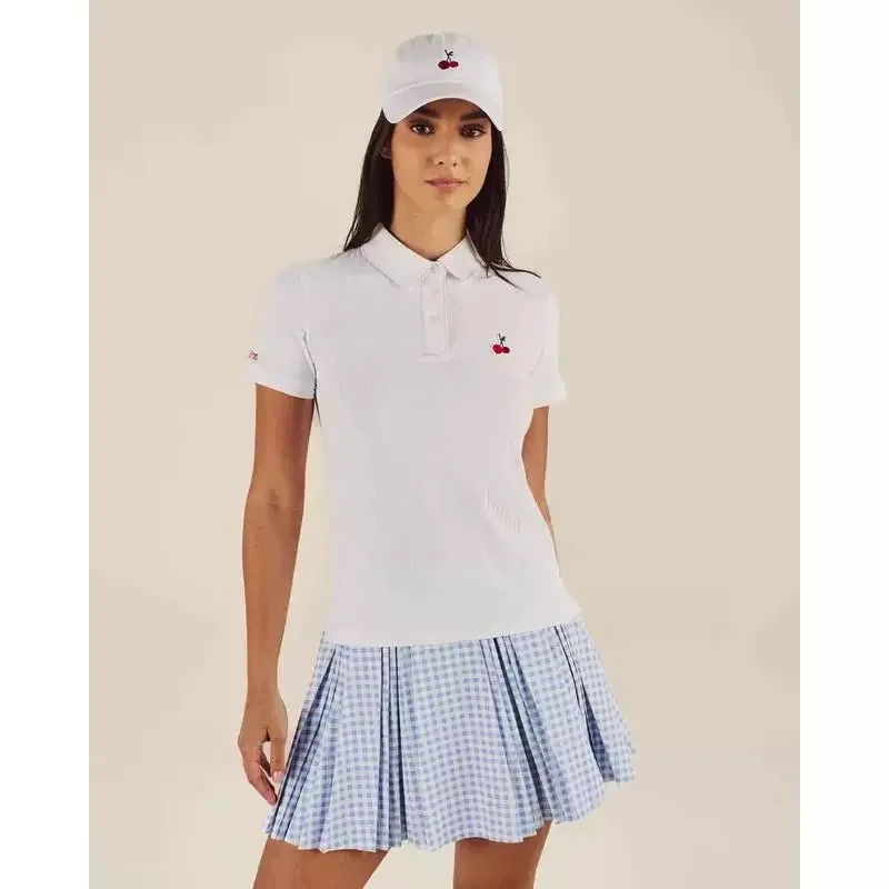 2026 malbon Women's Golf Polo Shirt Korean Fashion Summer Short SleeveDry Breathable Sports T-Shirt Casual Ladies Golf Apparel