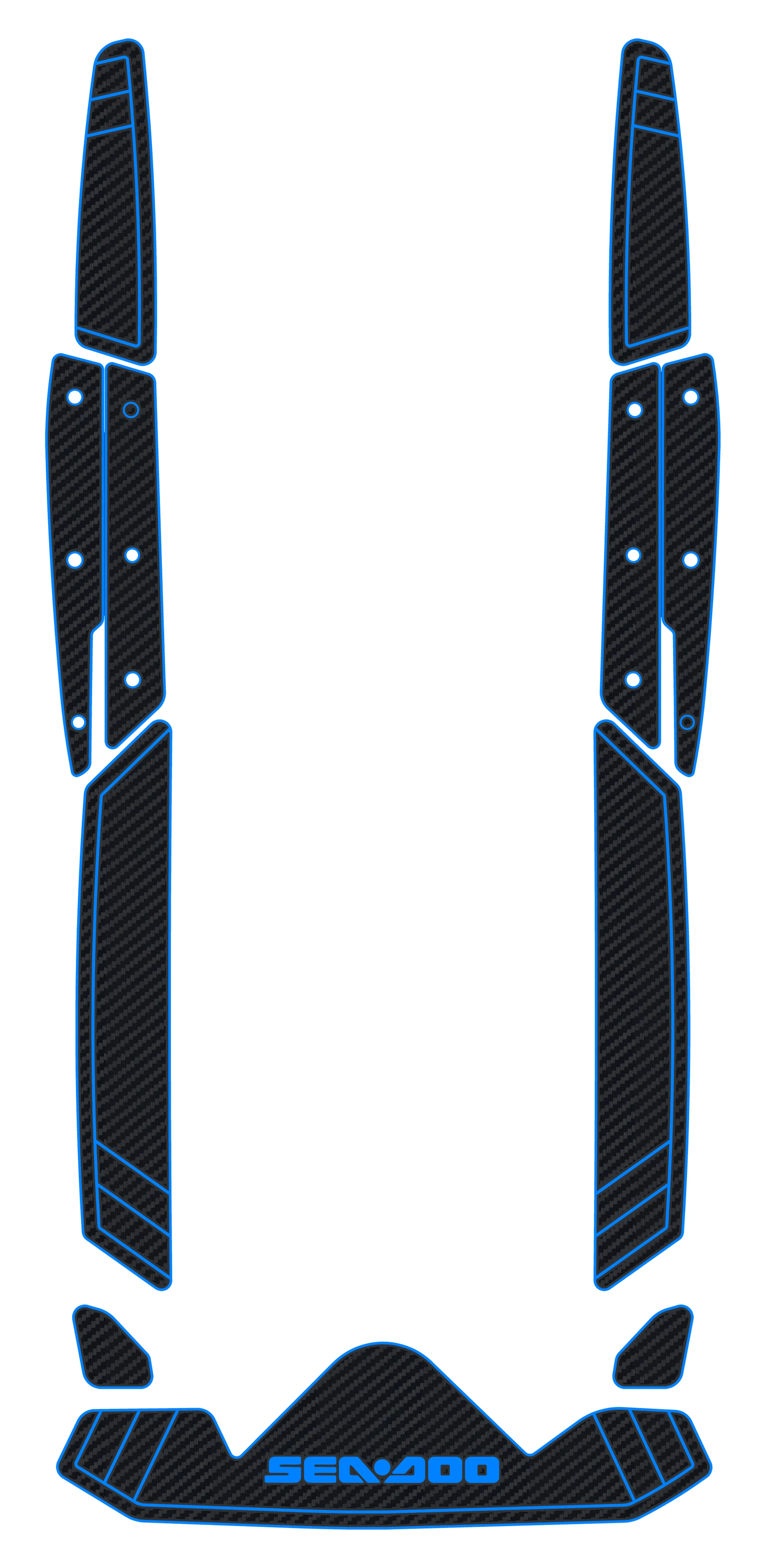 For 2018-2024 Sea-Doo GTR-X RXP-X EVA Carbon Fiber Texture Jet Ski Traction Pad Self Adhesive Non Slip PWC Mat