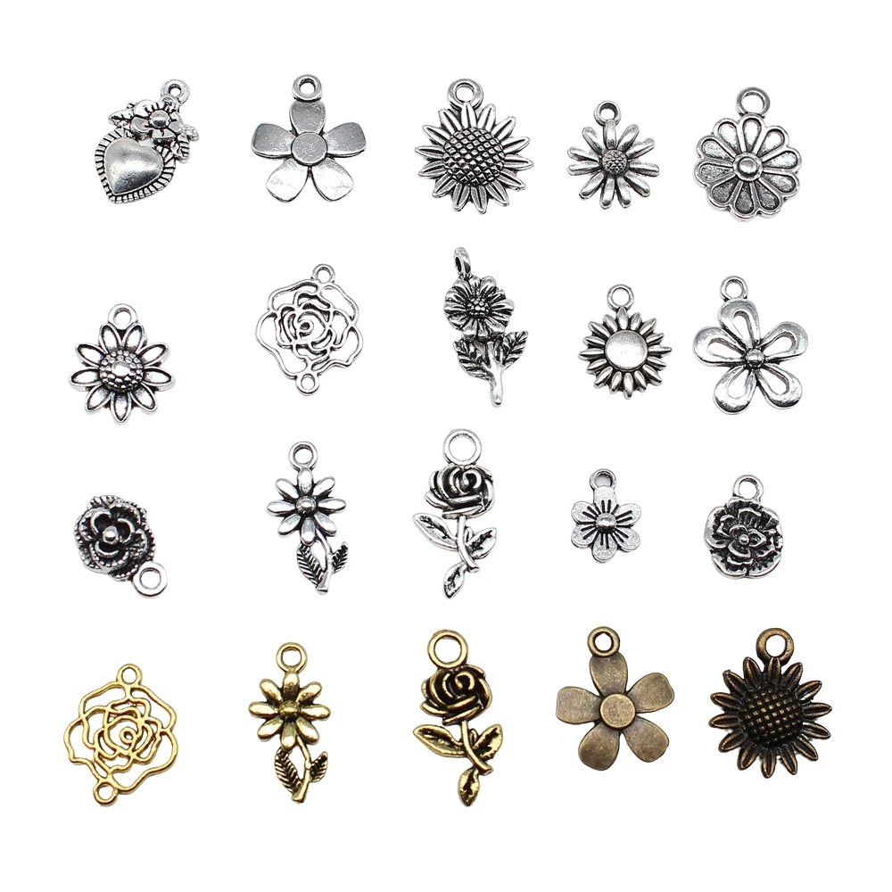 20pcs Sunflower Charms For Jewelry Making Pendants Antique Jewelry Making DIY Handmade Craft Pendant