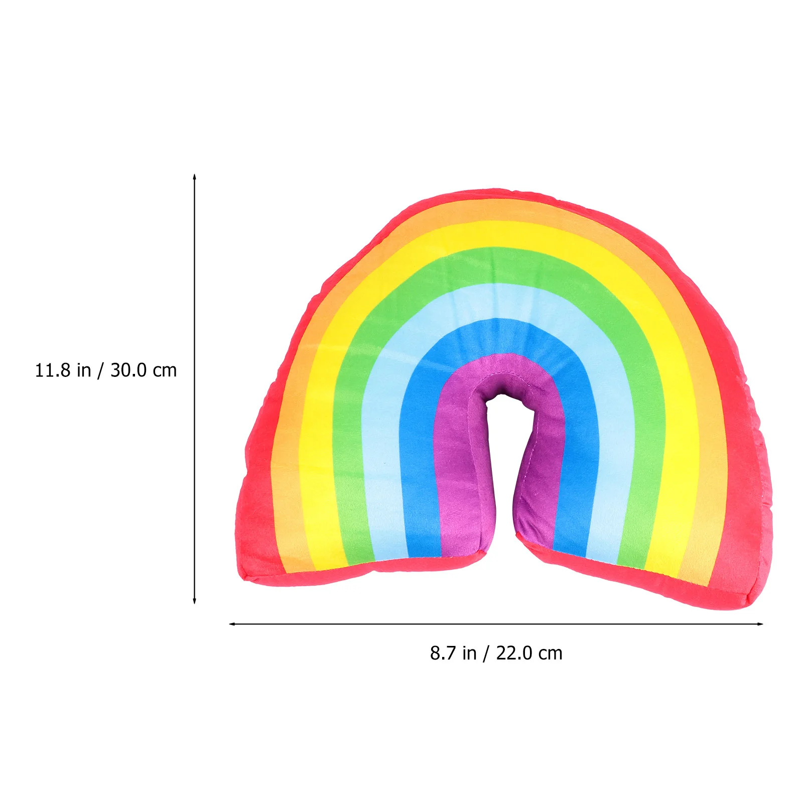 Oreiller arc-en-ciel en tissu à poils courts, 1 pièce, coussin de décoration douce rempli de coton PP pour salon, chambre à coucher, voiture, confortable