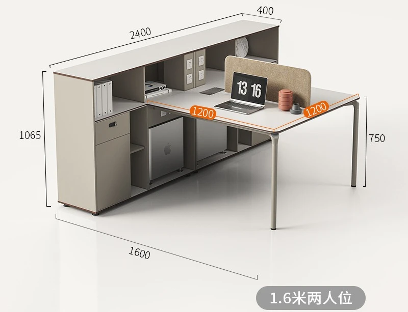 Financial desk, simple modern light luxury staff desk, office staff two-person workstation clerk desk combination