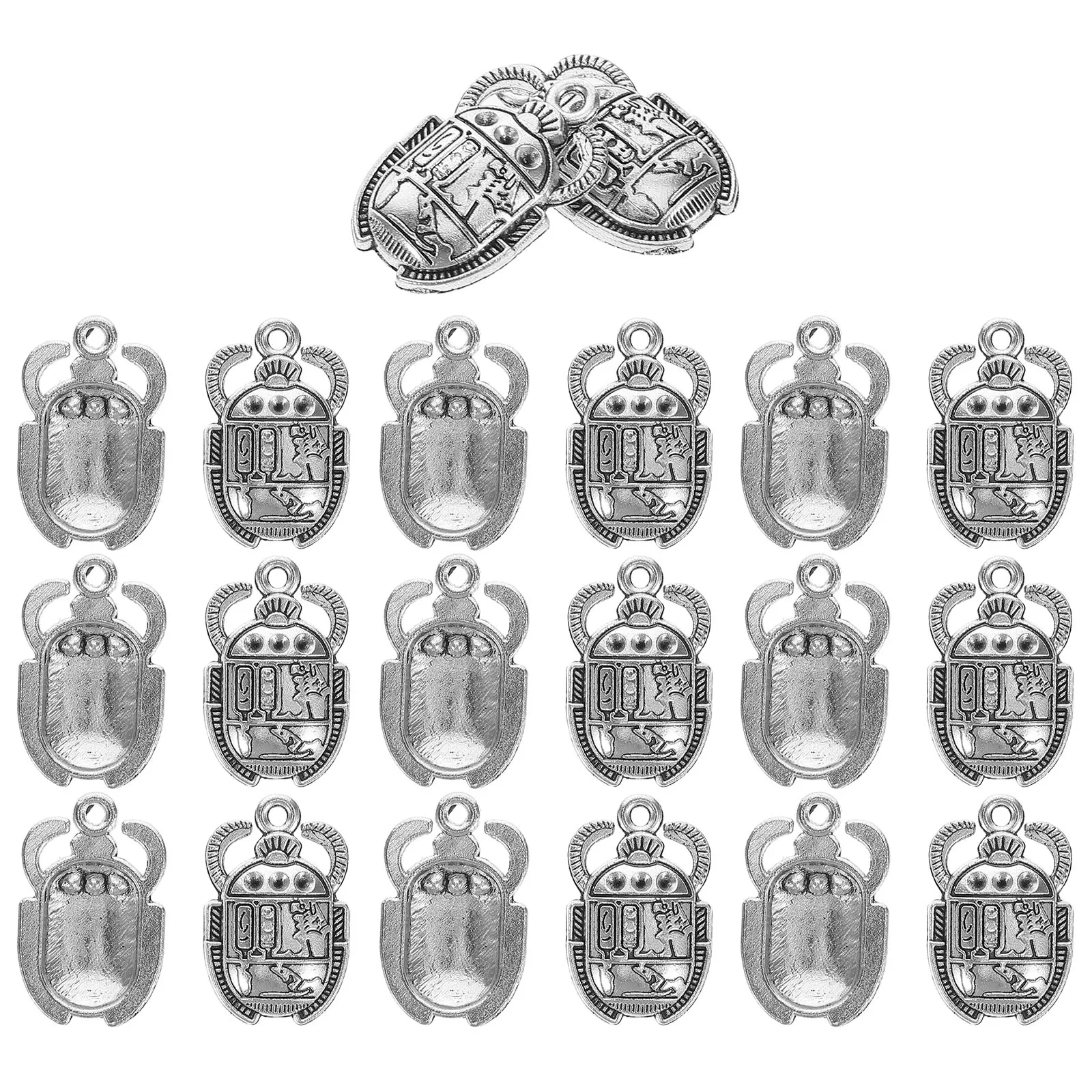

20 Pcs Antique Egyptian Beetle Pendant Charms Embellished Jewelry DIY Components for Unique Necklace Bracelet Styles