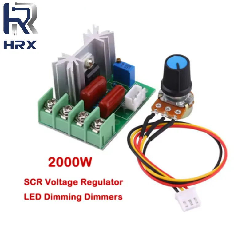 2000W AC 220V SCR Voltage Regulator LED Dimming Dimmers High Power Motor Speed Controller Governor Module W/ Potentiometer