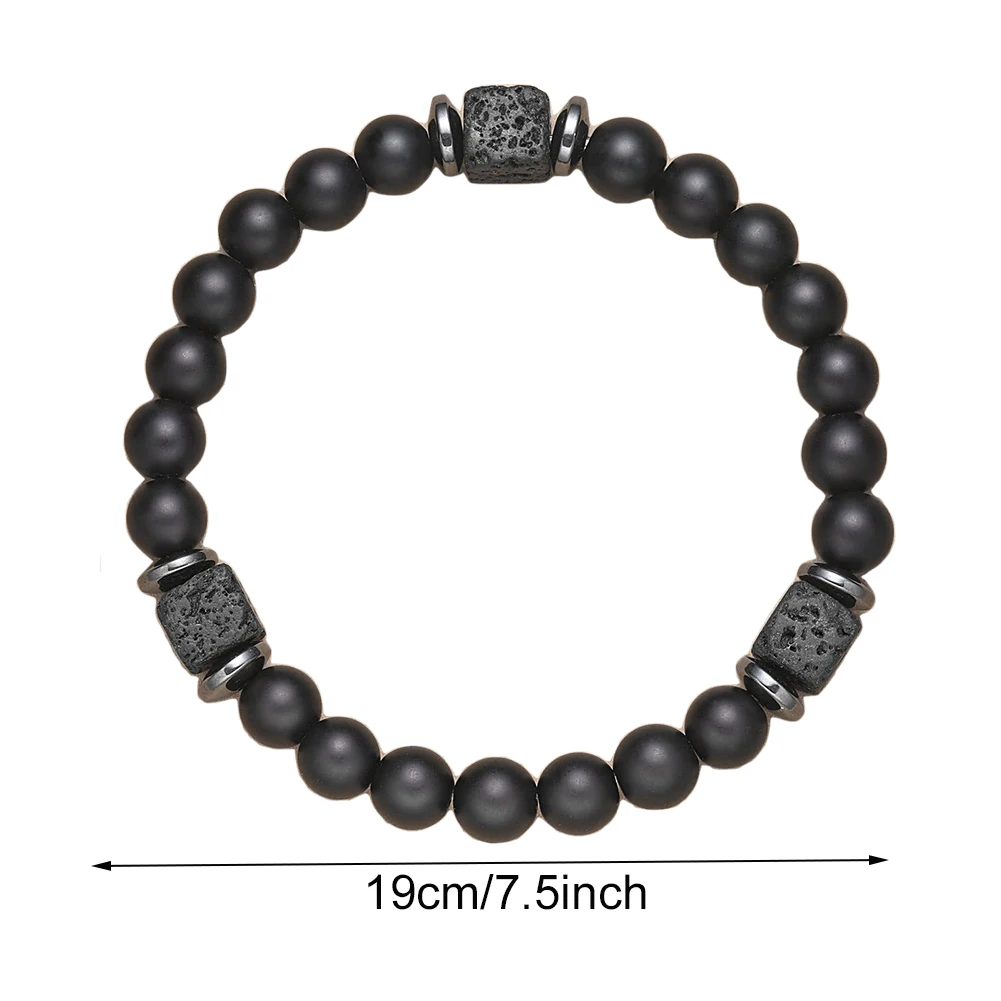 Pulsera de cuentas con tarjeta de amor para hombres, regalos del Día del Padre, pulsera de cuentas de piedra Natural, pulsera de roca de Lava, regalos de cumpleaños de papá, Ideas