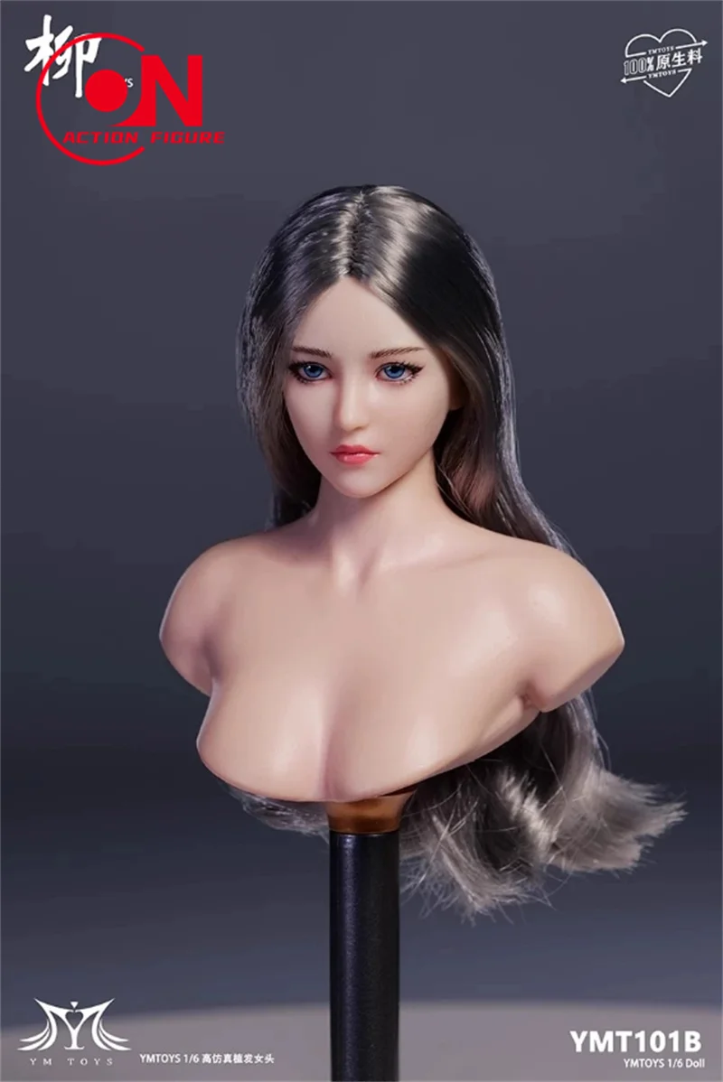 

YMTOYS 1/6 YMT101 Movable Eyes Asian Beauty Liu Head Sculpt Carving Fit 12'' PH Whiten Skin Female Soldier Action Figure Body