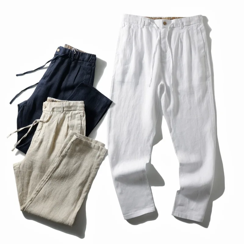 unisex-100-linen-straight-leg-pants-men-women-loose-drawstring-trousers-breathable-lightweight-casual-pants-summer-daily-wear
