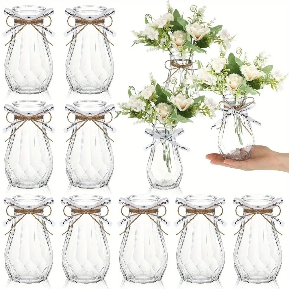 Creative Diamond Style Plastic Vase Transparent Home Decoration Flower Arrangement Decoration High-end Water Cultivation Vase