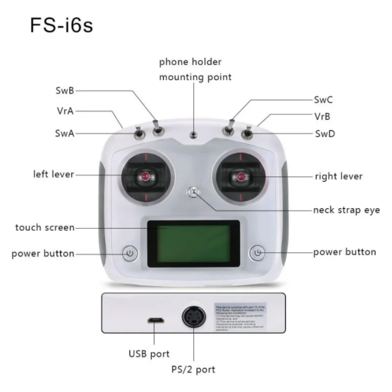 Flysky-transmisor de 10 canales y 2,4G, controlador remoto AFHDS 2A con receptor IA6B o IA10B para Dron RC, cuadricóptero y helicóptero, FS-I6S