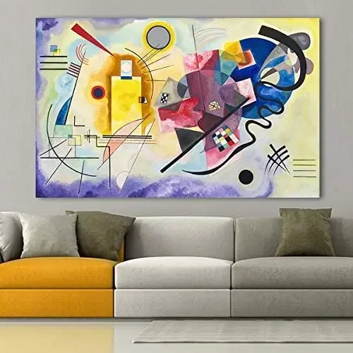 Oil Painting on Canvas Home Decor Yellow Red Blue Wassily Kandinsky