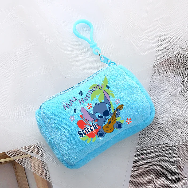 

Stitch Wallet Cartoon Anime Cute Coin Zipper Wallets Fashion New Blue Plush Headphone Storage Bag Children Birthday Gifts Hot