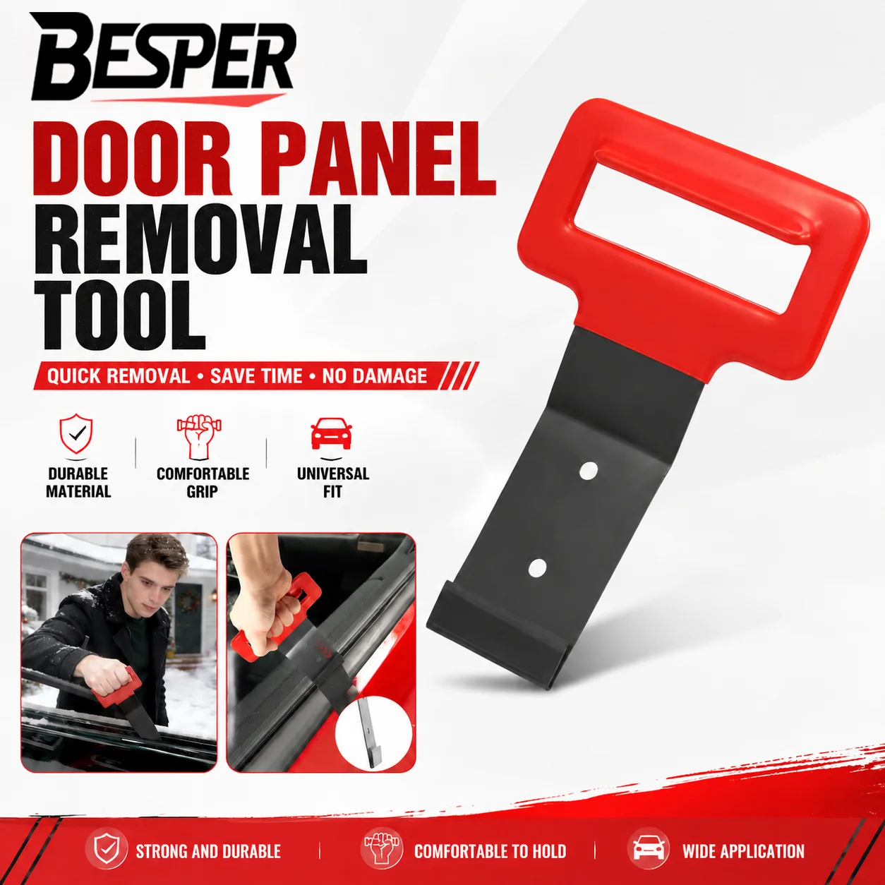 

Window Trim Removal Tool with Comfort Grip Handle Hand Puller for Removing Car Window Seals Molding Trim Disassembly Hand Tool