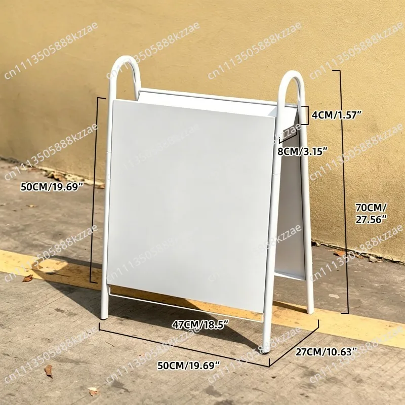 Vertical Billboard Display Stand At The Door, Creative Storage Signs, Outdoor Mobile Floor Metal Standing Signs in Coffee Shops
