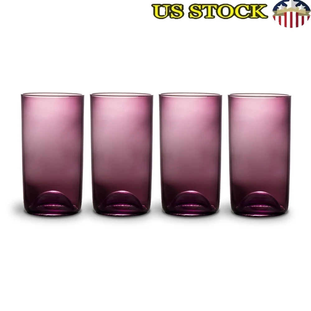 

4-Pack 20oz Sphere Drinking Glass Set Durable Handmade Dishwasher Safe Ideal Water Juice Cocktails Entertaining Family Use