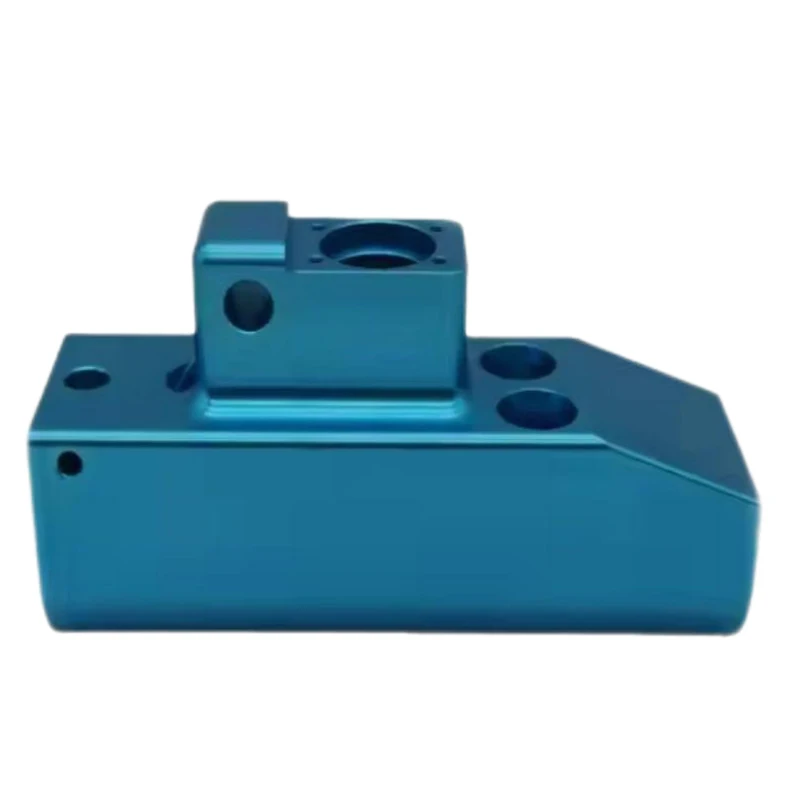 CNC Milled 6061 Aluminum U-Shaped Locating Fixture Block Bright Blue Anodized Custom Special Shape Machining Clamping Part