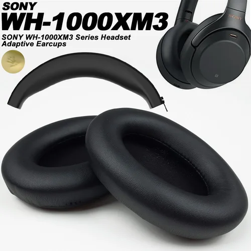 Almohadillas compatibles con SONY WH-1000XM3, almohadillas para los oídos de espuma viscoelástica de cuero proteico, cojines de repuesto para auriculares supraaurales, suaves profesionales