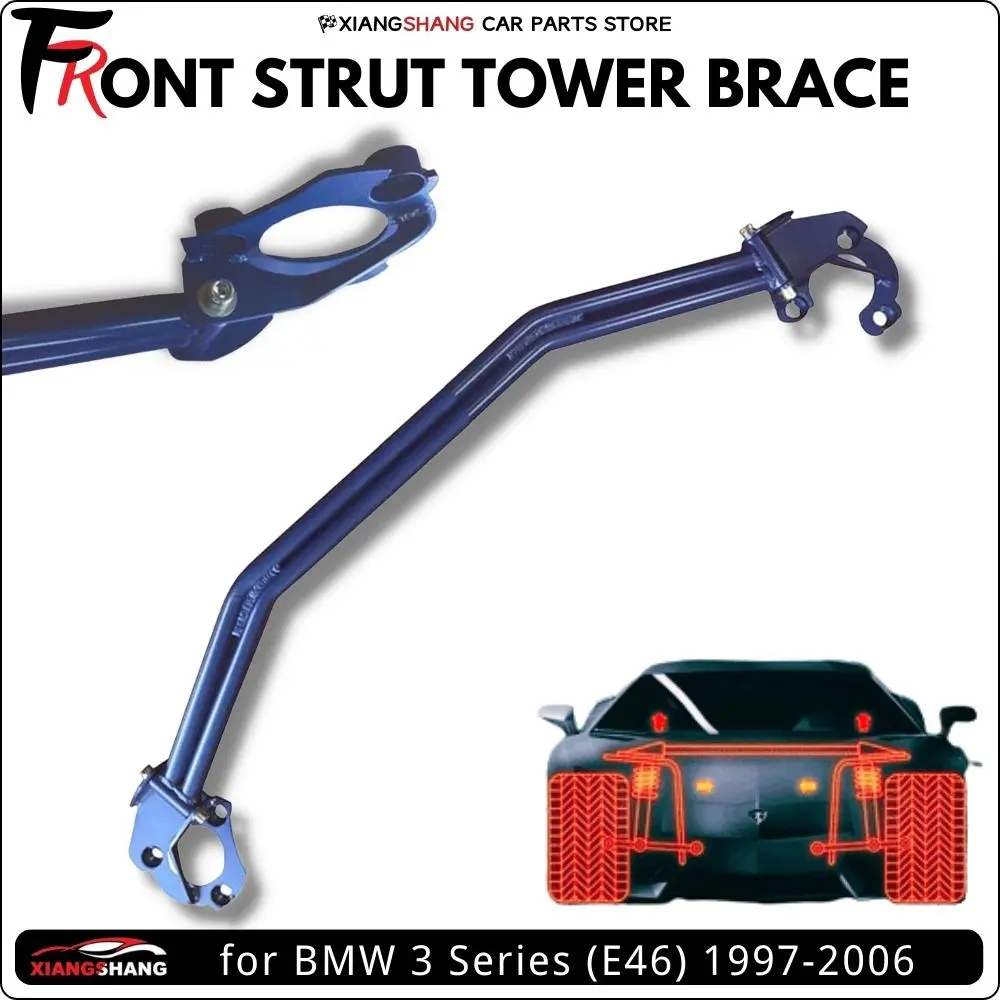 Front Strut Bar Tower Brace for BMW 3 Series (E46) Racing Engine Aluminum Alloy Stabilized Anti-Roll Sway Bar