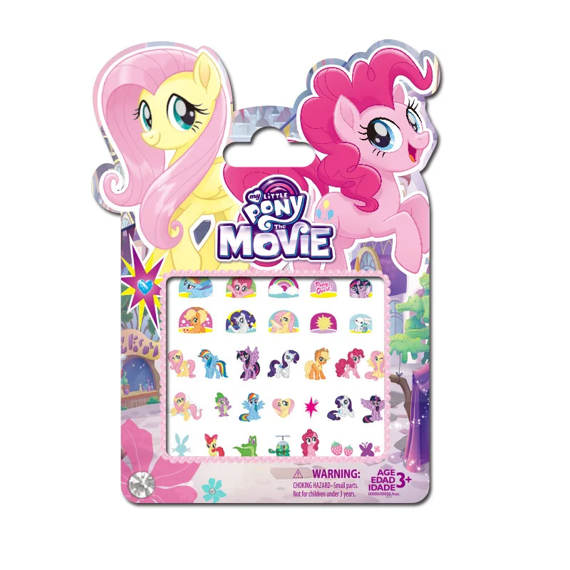 My Little Pony Adesivos de unhas para meninas, Pacote de PVC, Adesivo 3D infantil, Rainbow Dash, Twilight Sparkle, Presentes de brinquedos,