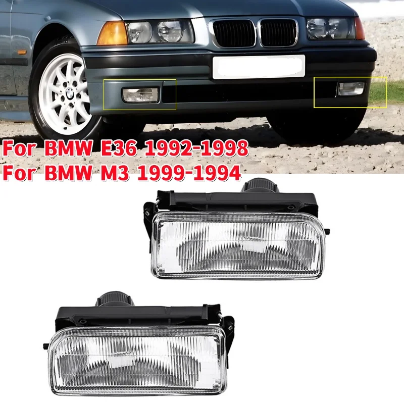 2pcs/set Car Front Bumper Light Fog Lamp with Bulb For BMW E36 1992-1998/For BMW M3 1999-1994