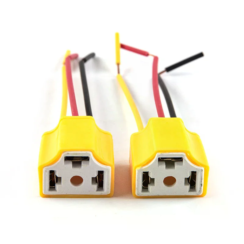 5PCS Car Headlight Ceramic Socket H4 Ceramic Plug High Temperature H4 Socket