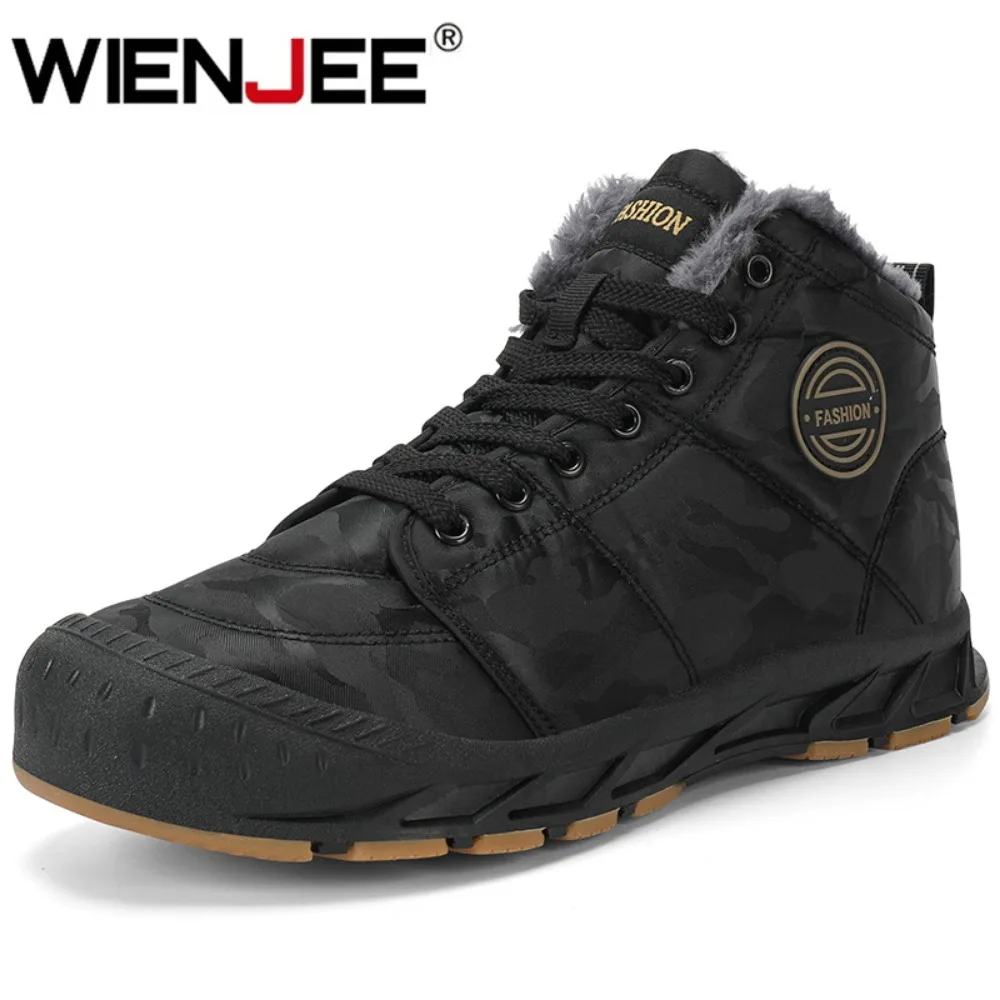 

Men Waterproof Ankle Boots Winter Warm Plush Snow Boots Men Outdoor Sneakers Work Boots Male Rubber Winter Men's Boots Big Size