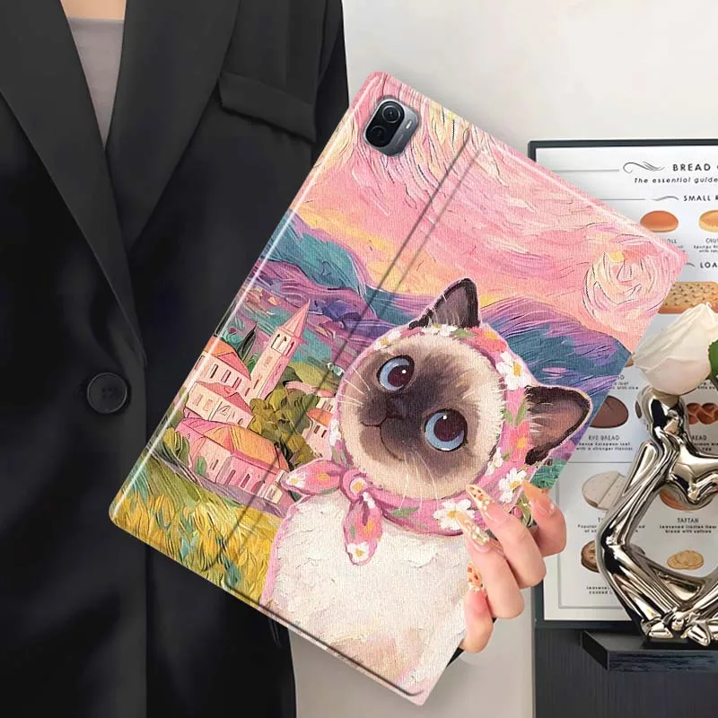 

Cartoon Pink Starry Cat For Xiaomi Redmi Pad SE 7S 6S 5 4 12.4 11.2 12.5 Pro Fashion Tablet Protective Case Soft